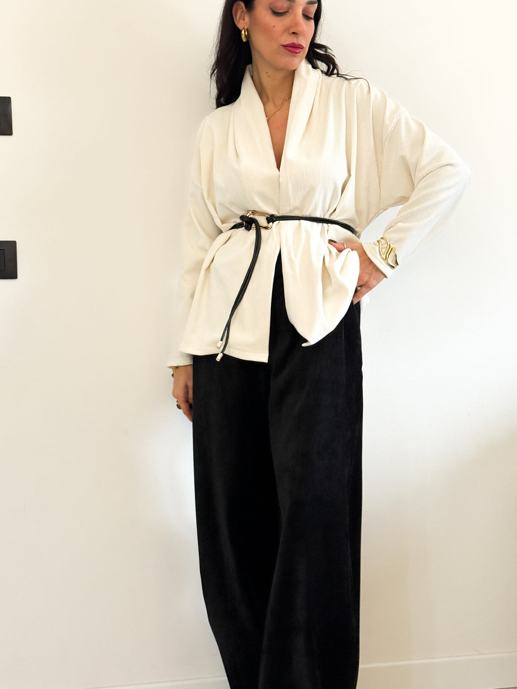 Maglia cardigan Bardot