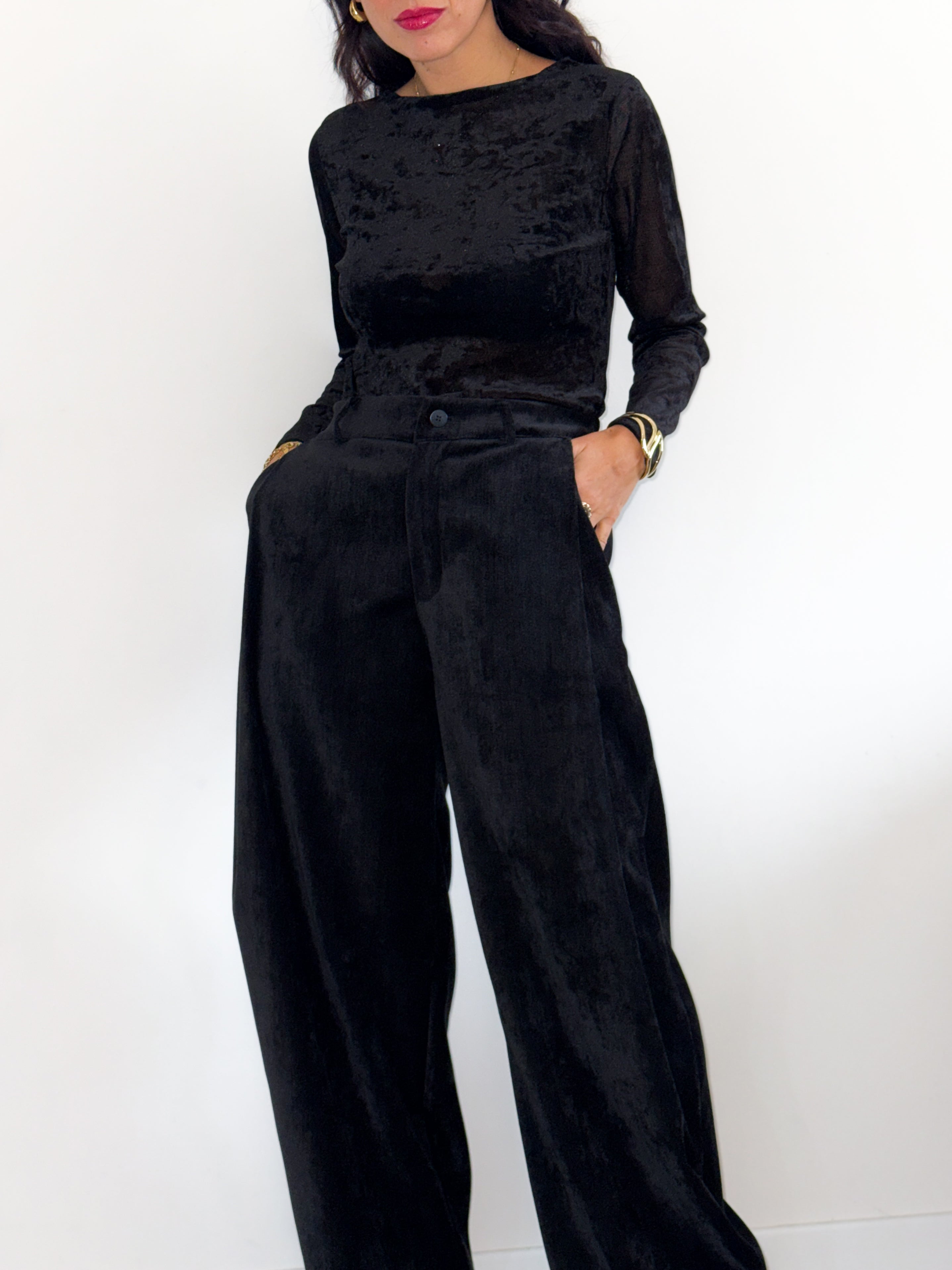 Pantalone baggy velluto