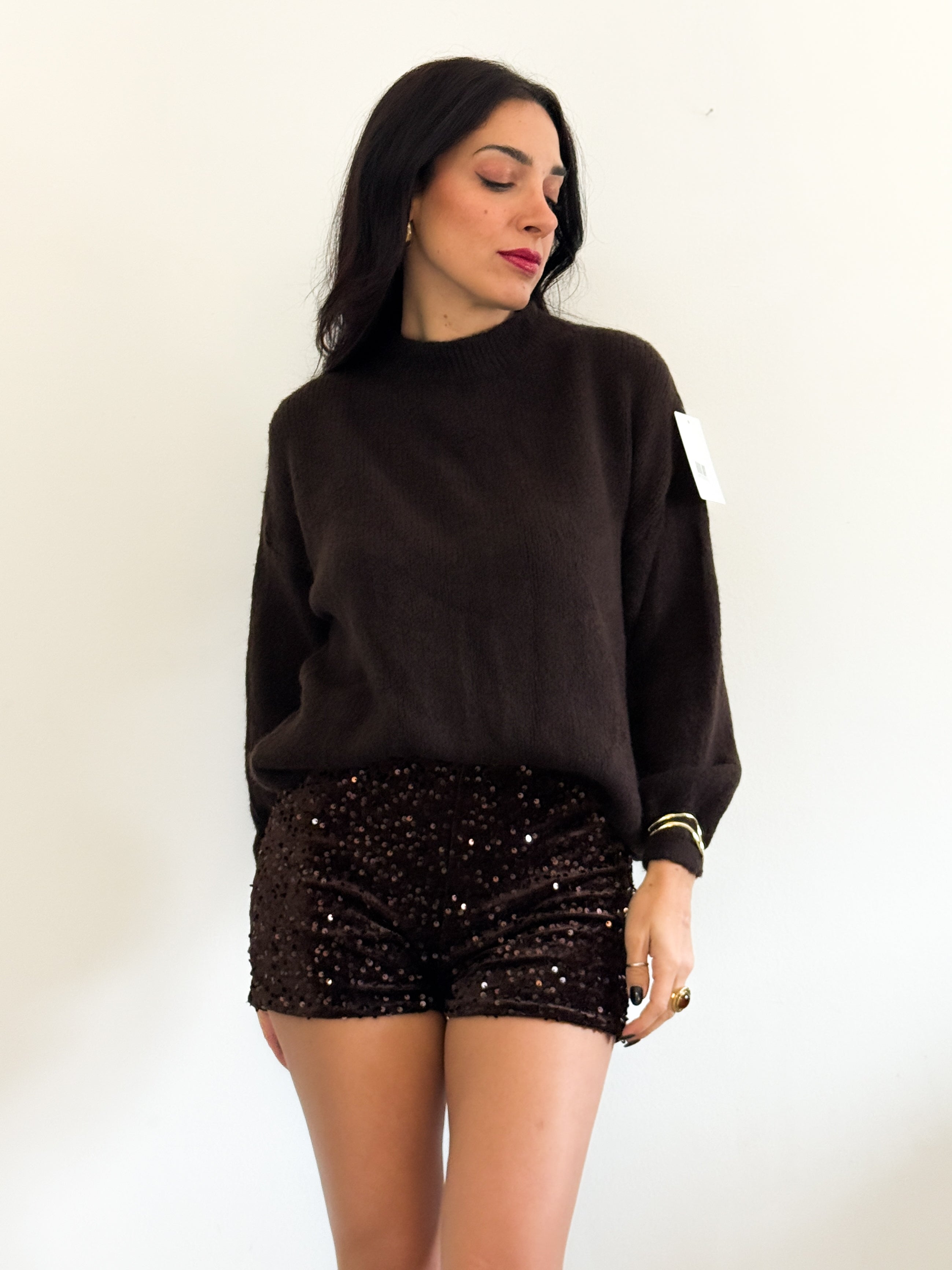 Shorts velluto e paillettes