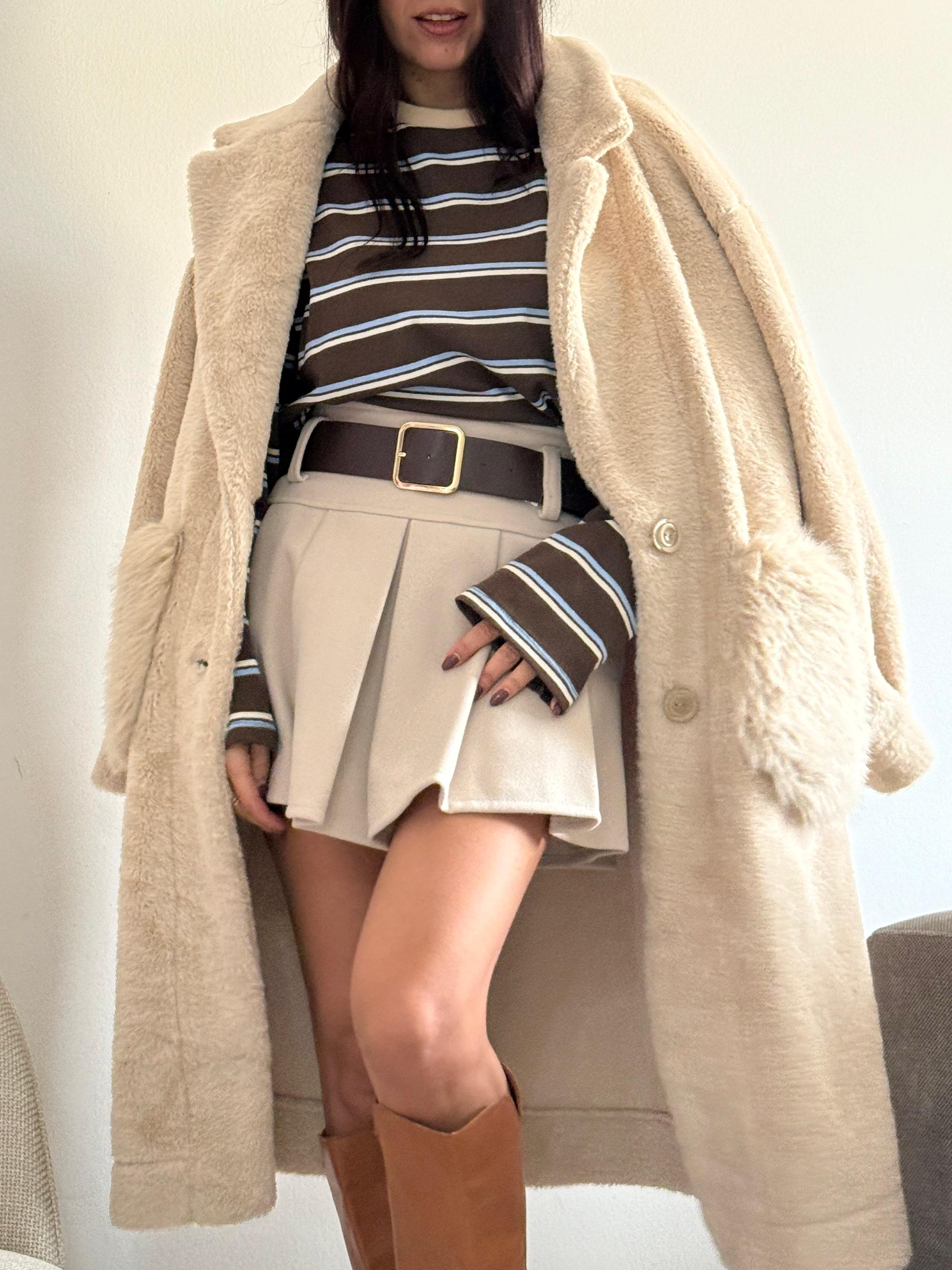 Cappotto tasche peliccia