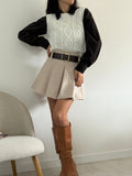 Maglione smanicato misto lana