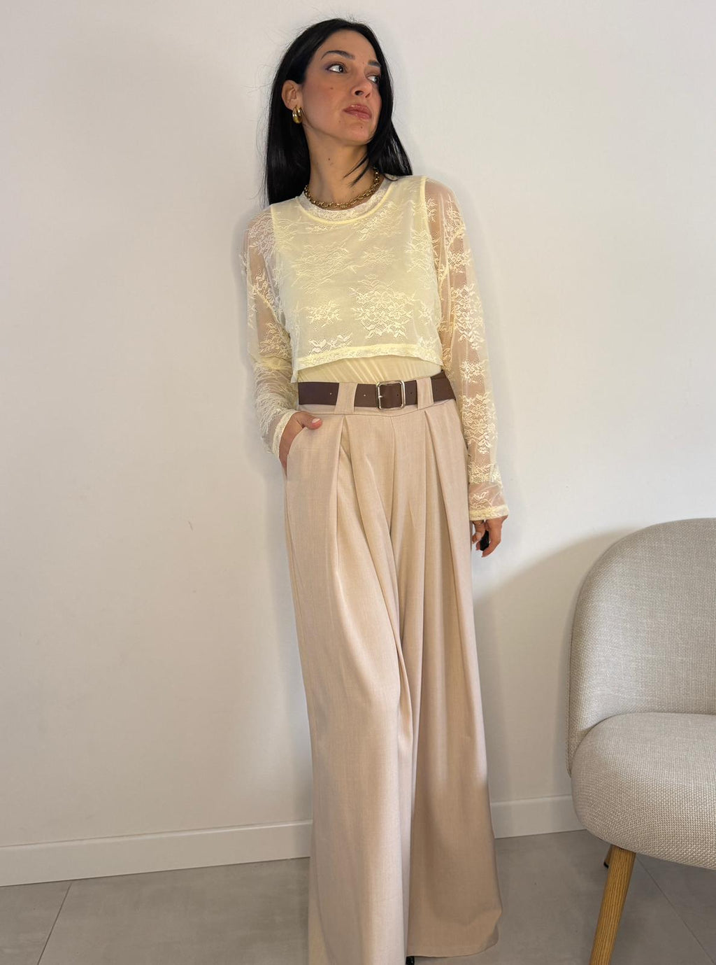 Pantalone palazzo ampio