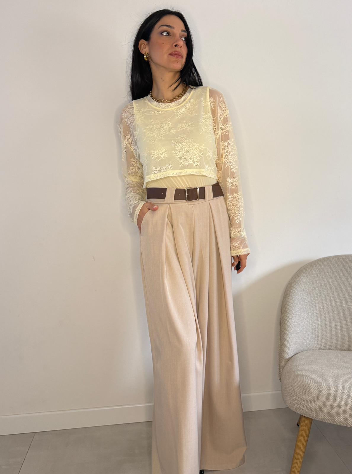 Pantalone palazzo ampio